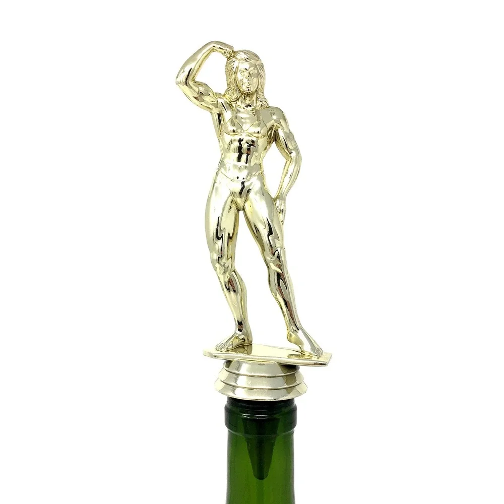 Handmade Bottle Stopper made from Repurposed Female Body Builder Trophy